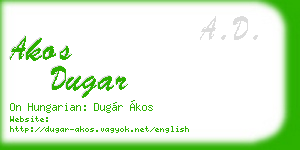 akos dugar business card